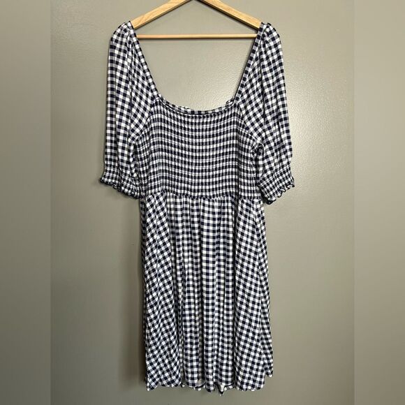 Draper James Jo Dee dress in gingham size 1X boho checkered cottagecore smocked - Picture 6 of 8